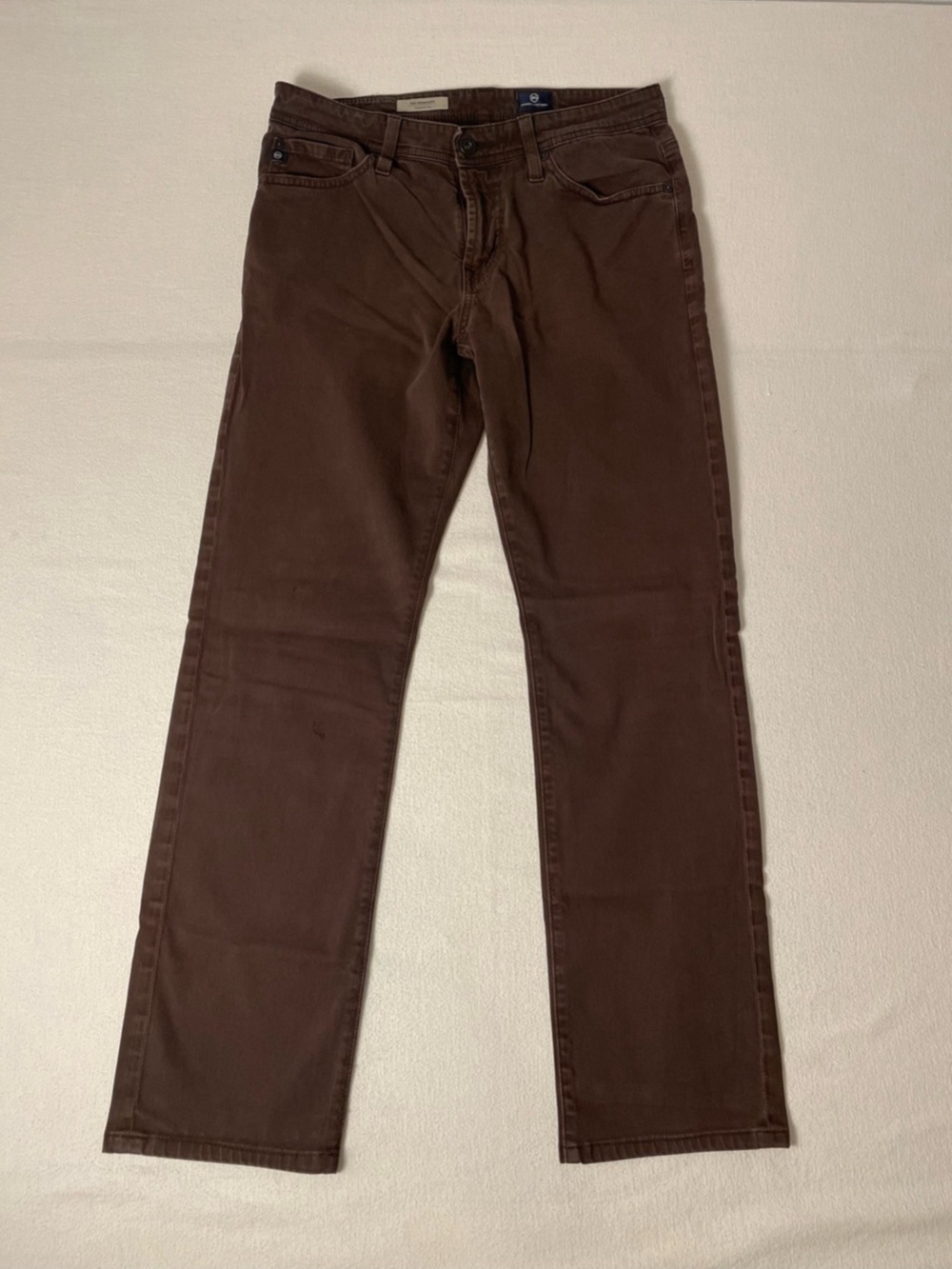 AG Adriano Goldschmied The Graduate Jeans Mens 30x34 Brown Straight Stretch